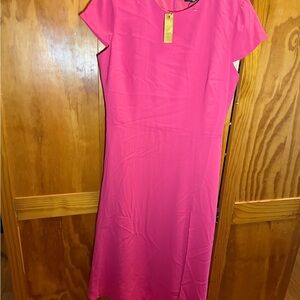 Alexia Admor Lily pink dress. Cap sleeve, side slit.